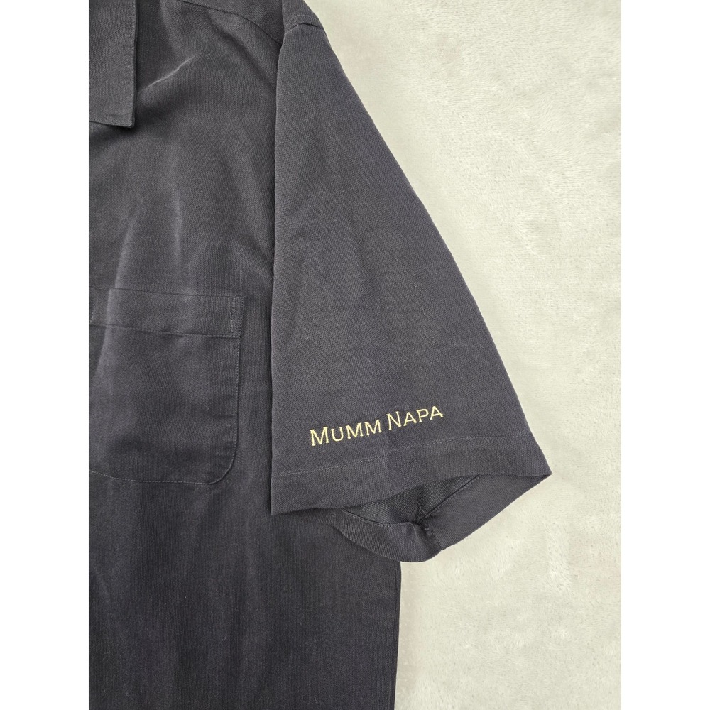 Cubavera Button Up Shirt Mens XL Black Mumm Napa Hawaiian Rayon Blend Pocket - Picture 2 of 7